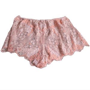 VICTORIA'S SECRET Orange "Body by Victoria" Floral‎ Lace Sleep Short Size XS